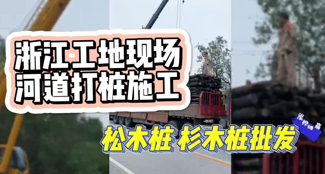 木樁廠家承接松木樁、杉木樁工地施工與批發(fā)視頻